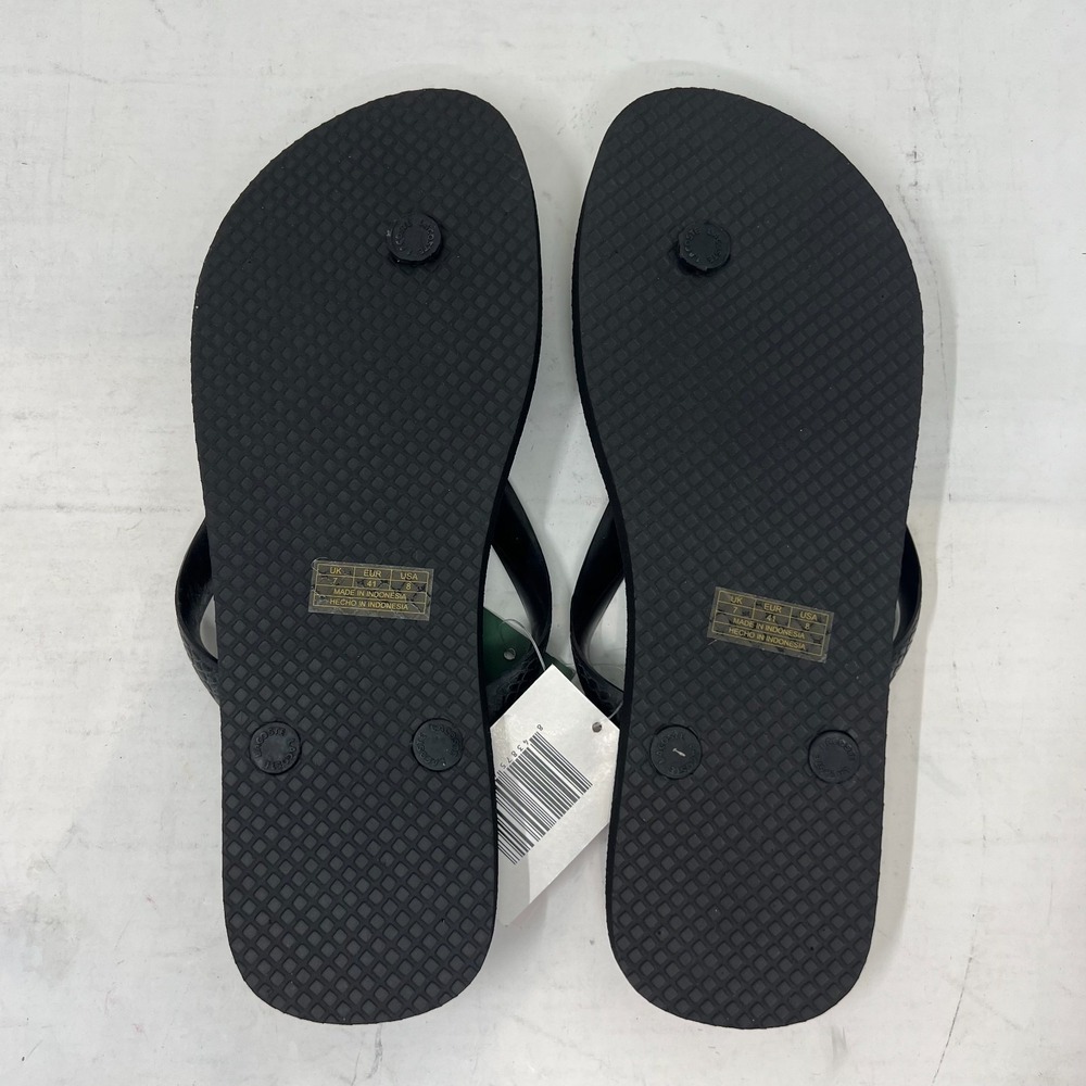 Lacoste Flip Flop Beach Sandals Black with Logo Men's US Size 8 VTG NWT - Picture 9 of 14